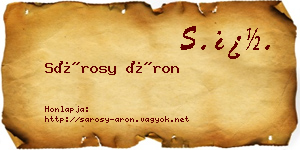 Sárosy Áron névjegykártya