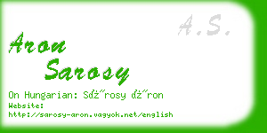 aron sarosy business card